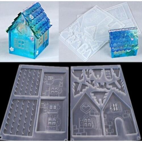 New transparent silicone mold resin decoration crafts DIY Christmas house mold epoxy resin mold for jewelry