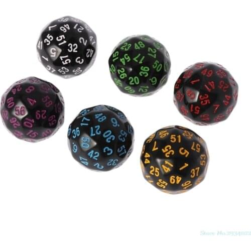 New 6Pcs/Set 60 Sided D60 Polyhedral Dice For Casino D&D RPG MTG Party Table Board Game Hot Sale Drop Ship