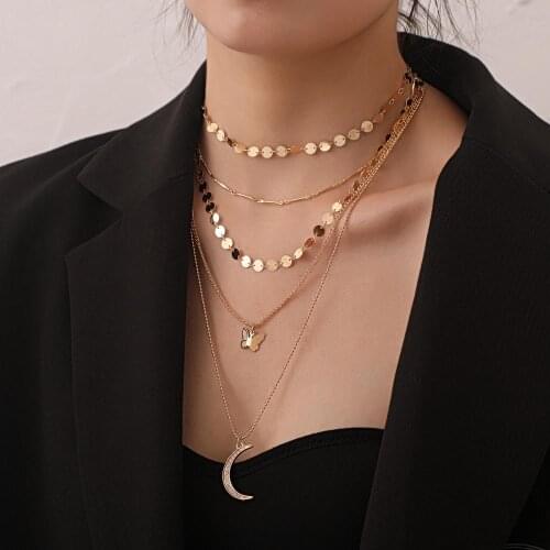 Bohemian Cute Butterfly Choker Necklace For Women Gold Silver Color Clavicle Chain 2020 Fashion Female Chocker Jewelry