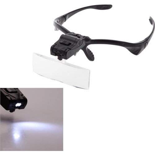 Fashion 5 Adjustable Lens LED Illuminated Headband Glasses Bracket Magnifie