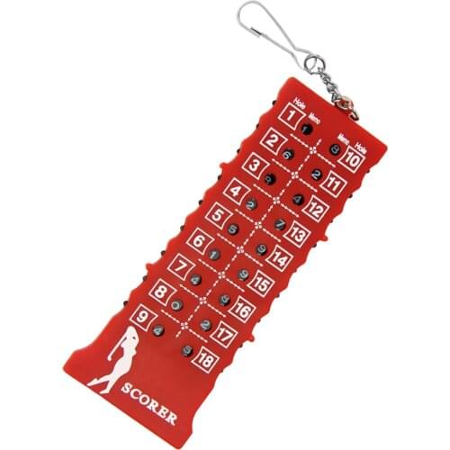 Rectangle Golf Score Counter Card Portable Stroke Counting Tool Bag Tag Red