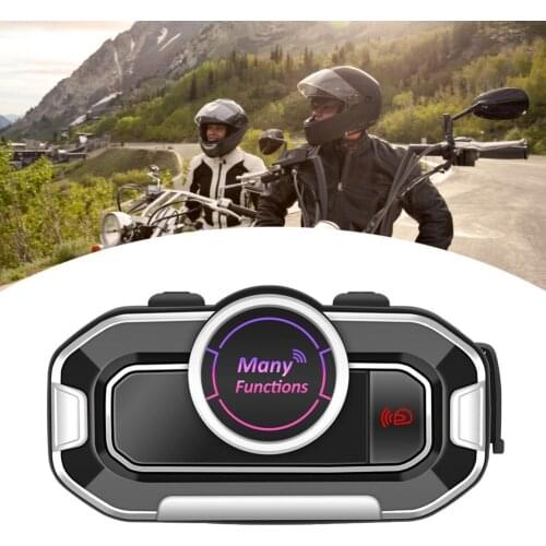 V9 Helmet Headset Bluetooth 5.0 Intercom Waterproof Audio Kit Motorcycles Interphone ABS Hands-free Interphone for Motorbike
