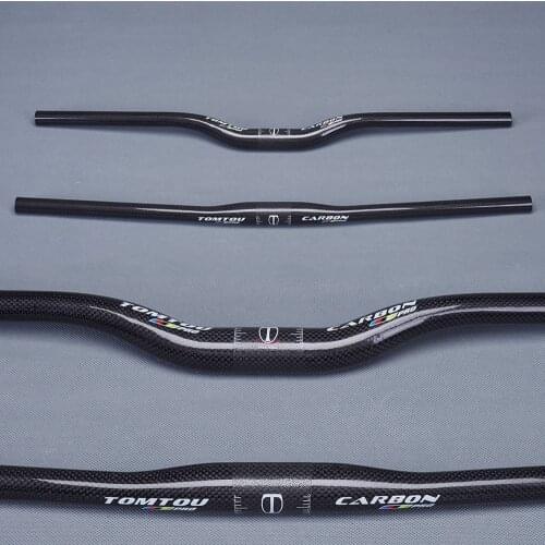 TOMTOU Bike Handlebar 31.8mm Glossy 3K Carbon Fiber Bicycle Mountain Handlebar Cycing MTB Rise / Flat Bar Width 580 - 760 mm