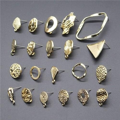 WYSIWYG 10pcs Golden Distorted Earrings Connectors Earring Making Findings Accessories Earrings Base Connectors Linker