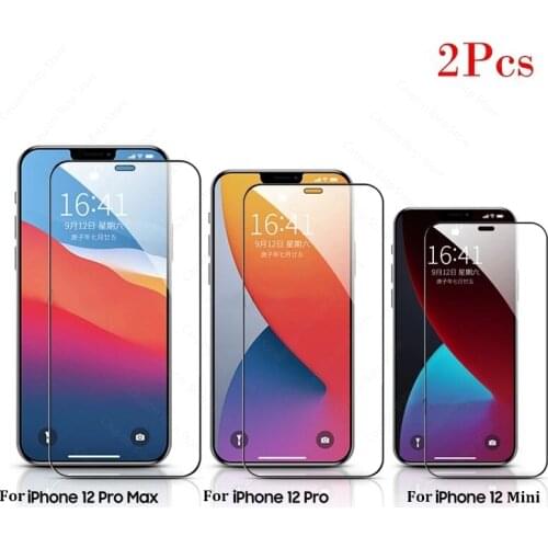 2Pcs Tempered Glass for iPhone 12 Mini 12 Pro 12 Pro Max Screen Protector for iPhone 12 12Pro 6.1 inch 12 Mini Protective Glass