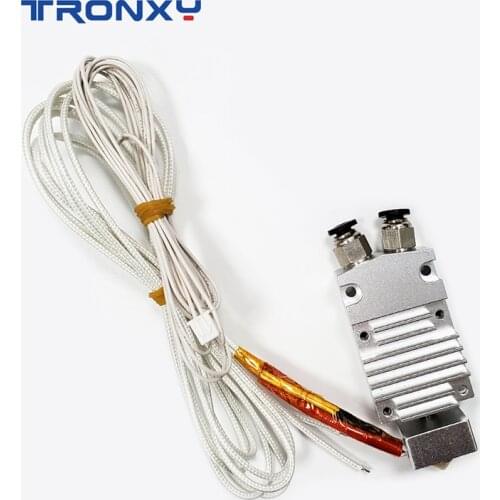 Tronxy 3D Printers Parts 2 in 1 out J-head 2 Extruders 1 Nozzle Hotend Kit Aluminum Heated Block 0.4mm Nozzle for 2E Printer