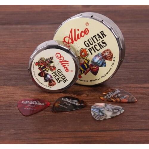 Acoustic Guitar Picks 12 Piece Pick Set Tin Box Round Tin Box Packaging 12 Kinds Of Different Thicknesses Mixed