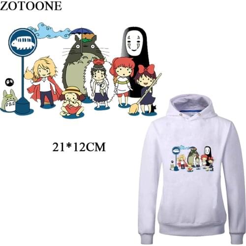 ZOTOONE Iron On Cat Patches For Clothing T-shirt Applique Heat Transfer Vinyl Totoro Patch Clothes Stickers DIY Decoration Badge