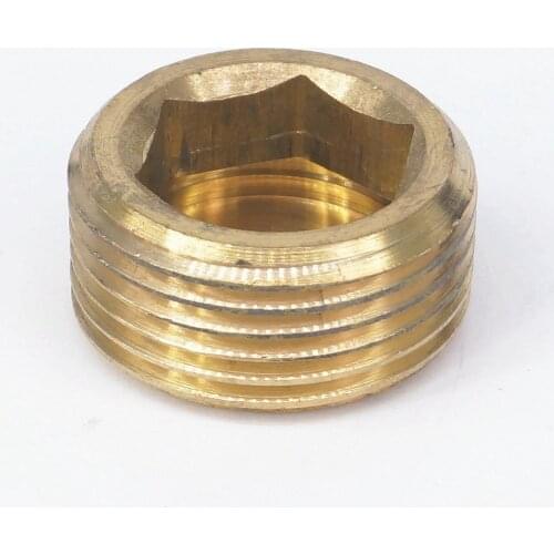 1" BSPP BSPT NPT Male Brass Pipe Countersunk Plug Socket Hex Head Stopper End Cap