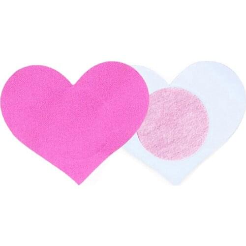 1 Pair Women Heart Shape Nipple Cover Disposable Pasties Self Adhesive Nipple Covers Flirting Breast Stickers Fetish Boob Tape