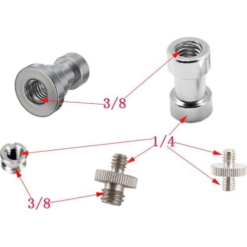 10sets 5 in 1 1/4" to 3/8" Screw Spigot Stud Screw and Tripod Mount Screw Kit for SLR Camera Tripod
