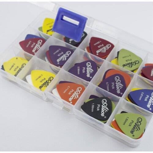 20/24pcs Guitar Picks 1 Box Case Alice Acoustic Electric Bass Plectrum Mediator Musical Instrument Thickness mix 0.58-1.5