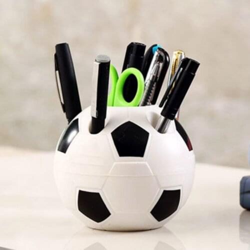 2021 Creative Football Pen Holder Plastic Durable Desktop Storage Box Multifunctional Pencil Storage Rack Stationery Office Home