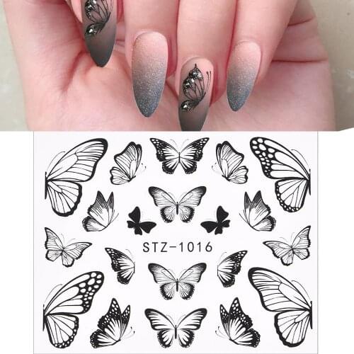 3D Butterflies Sliders Nail Art Water Transfer Decal Sticker Blue Valentines Day Nail Decoration Tattoo Manicure Wholesale