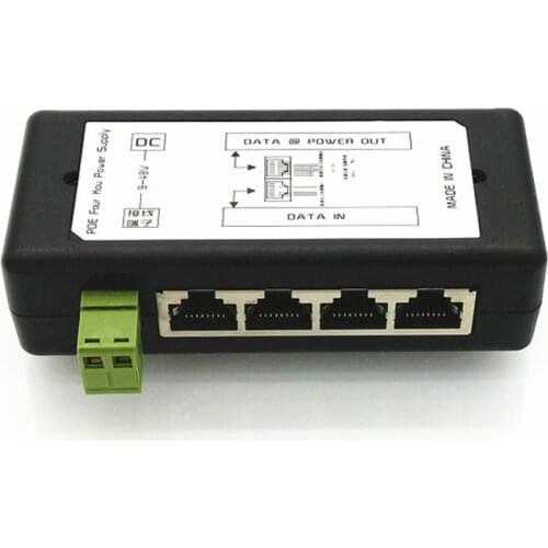 4 Ports 8 PortsPoE Injector PoE Power Adapter Ethernet Power Supply Pin 4,5(+)/7,8(-) Input DC12V-DC48V for IP Camera