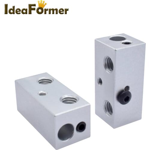 3D Printer 2 in 1 out Aluminum Heating block for 3D Printer Parts I3 Multi-color Extruder Printing head Hot End Heating Parts