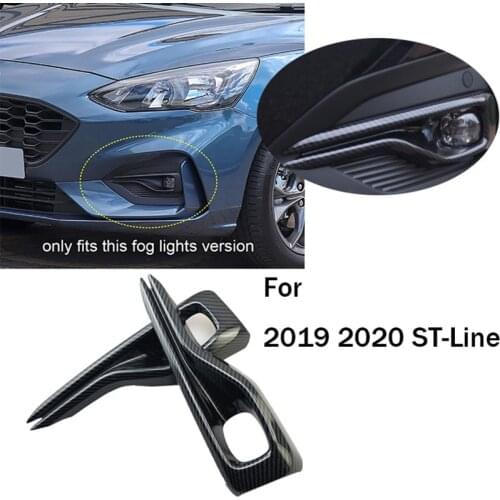 AU05 -Car Front Fog Light Cover Trim Head Fog Light Lamp Frame for Ford Focus 2019 2020 ST-Line Exterior Accessories
