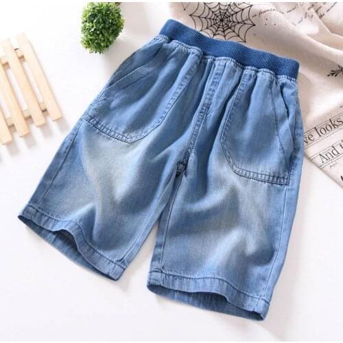 New 2021 Summer Kids Boys Fashion Jeans Loose Capris Children Denim Mid Pants Baby Boy Knee Length Cowboy Trousers Clothing P33