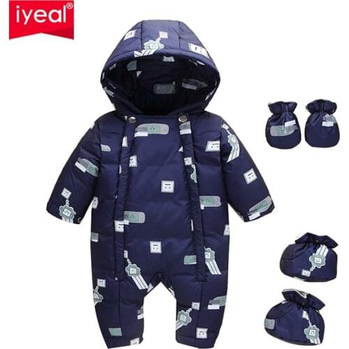 IYEAL Childrens Winter Jumpsuit Infant Snowsuit Baby Thick Down Coat Newborn Snow Wear Rompers for Boy Girl Parka Costumes