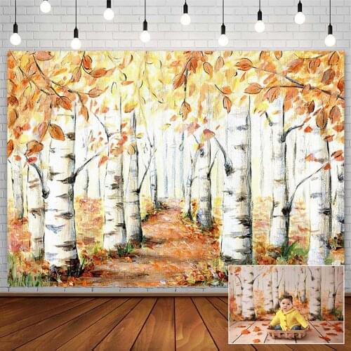 Fall Backdrop Maple Forest Newborn Baby Shower Autumn Birthday Subject Photography Background Photo Studio Photozone Decor Props