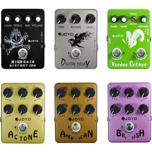 JOYO JF-14 Guitar Effect Pedal American Sound Overdrive Amp Simulator/AC Tone/Voodoo Octave Fuzz/Delay/Distortion/British Sound