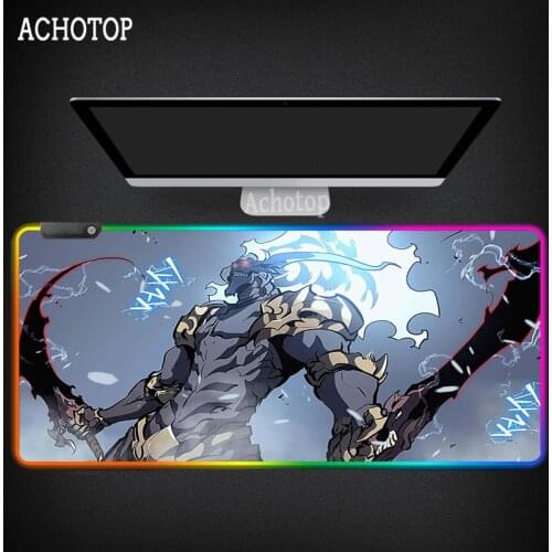 Solo Leveling Keyboards Mat RGB Rubber Gaming mousepad Desk Mats LED Lighting for CSGO Game Player Desktop PC Computer Laptop