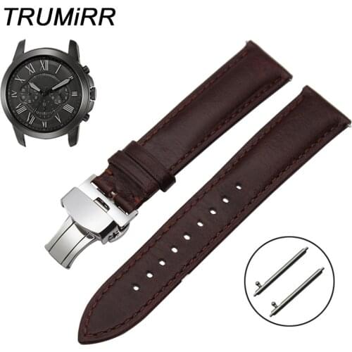 Italy Crazy Horse Leather Watch Band for Fossil Q Tailor Gazer Founder Marshal Wander Crewmaster Grant Quick Release Wirst Strap