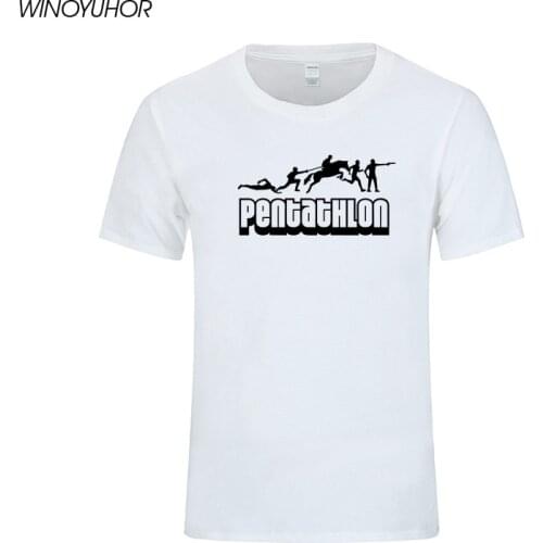 New Men Modern Pentathlon T Shirts Cool Printed Short Sleeve O Neck T-Shirt Cotton Funny Mens Clothing Tops Tee Camisetas
