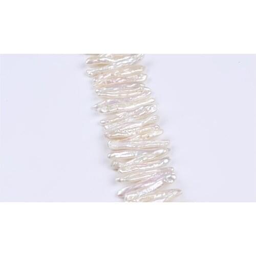 Big Size Natural 29-34mm Biwa shape Freshwater Pearl strands