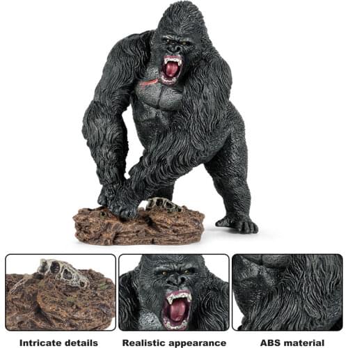 New Simulation Gorilla Figure Collectible Realistic Animal Model Toy Children Figurine Plastic Gorilla Collection Gift For Kids