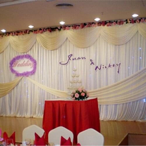 Latest White Wedding Backdrop \Wedding Curtain 3M/10ft*6M/20ft party banquet stage backdrop decoration