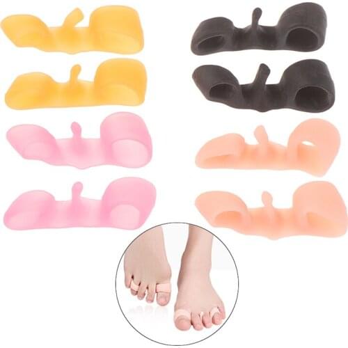 NEW 2pcs Corrector Toe Separator Bunion Relief Protectors Material Gel Hammer Toe Straightener Toe Spacers Toe Stretchers