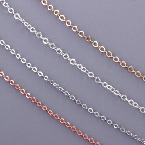 New Hot Copper Chain Silver Rose Gold Plating Fancy O Shape Link Chains Handmade Jewelry Making Accessories 20m/roll Wholesale