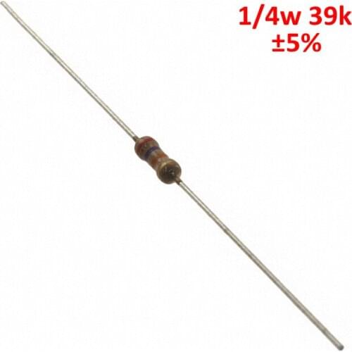 PHISCALE Carbon film resistor 39kOhm 1/4w 0.25w 5% Tolerance 1000pcs