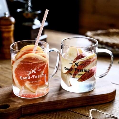 Transparent Glass Water Cup Heat-resistant Beer Espresso Coffee Cup with Handle Handmade Beer Mug Tea Juice Whiskey Glass Cups