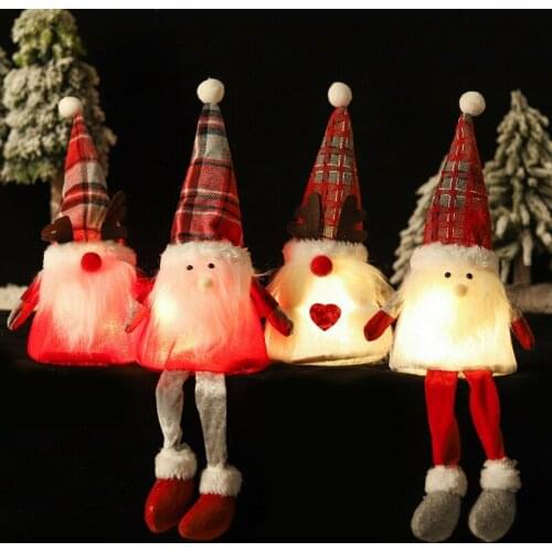 Christmas Glowing Gnome Doll Christmas Decoration for Home Christmas Ornament 2021 Xmas Gift Navidad Natal Cristmas NewYear 2022