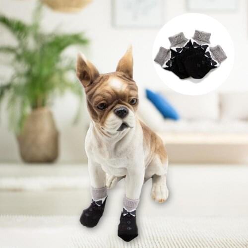4Pcs Warm Puppy Pet Socks Breathable Non-slip Cotton Knitted Paw Print Pet Dogs Socks for Daily Life Small Medium Dogs Product