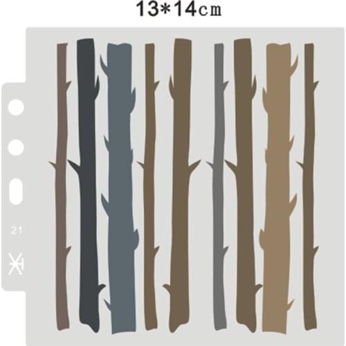 14.1*13 forest tree stencils Cover template spray plastic mold shield DIY cake hollow Embellishment printing lace ruler