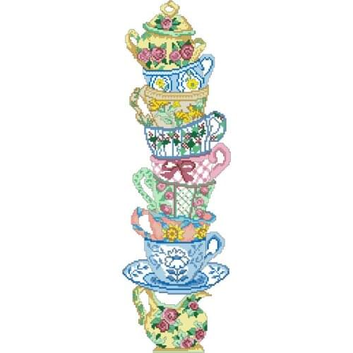 Cup Pyramid cross stitch package 18ct 14ct 11ct cloth cotton thread embroidery DIY handmade needlework