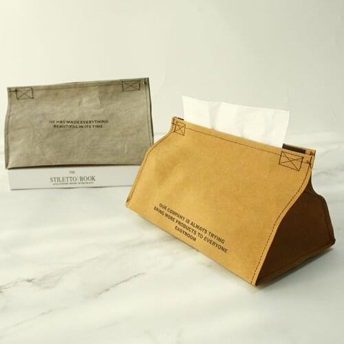 Vintage Kraft Paper Tissue Box Living Room Office Home Furnishing Creative Luxury Waterproof Car Toilet Pumping Tissue Box