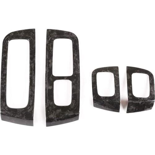 For Panamera 2017-2021 Car Window Switch, Frame Cover, Carbon Fiber Trim, Forged Pattern Vehicle Interior Accessories