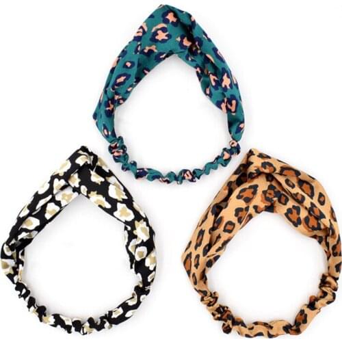 Fashion Floral print Knot Women Headband Vintage Hairband Girls Headwear Leopard Headband Hair Accessories