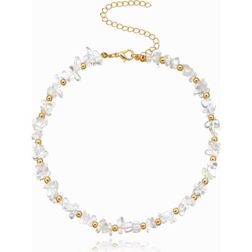 Irregular Transparent Crystal Stone Choker Necklaces for Women 2020 Fashion Jewelry Clavicle Chain Female Necklace Simple New