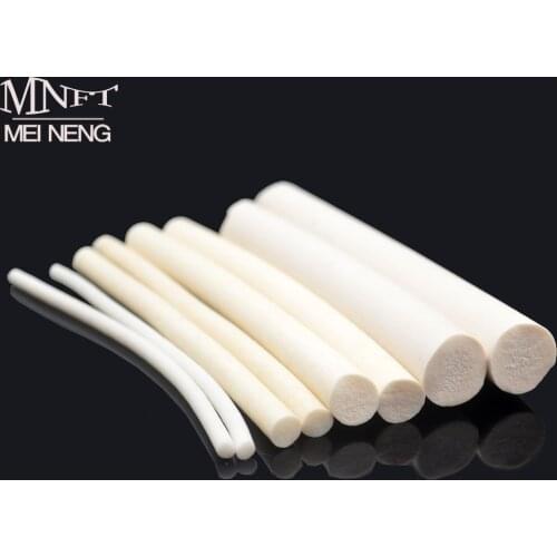 MNFT 1Bag Silicone Clinder Elastic Foam Strips Floating for Fishing Lure DIY Fly Tying White Color Fly Tying Material