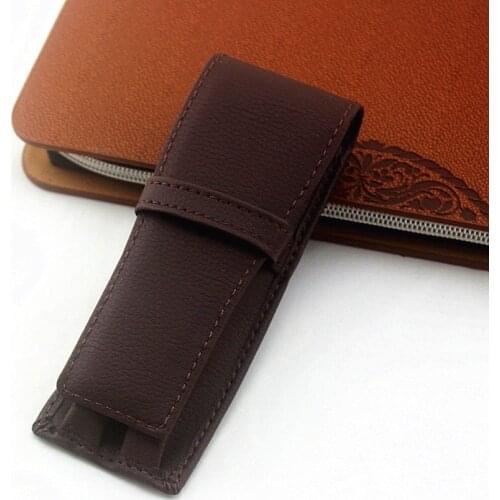 1pc New coffee PU Leather Pencil Fountain Pen Storage Case Pens Pouch Bag Pouch Holder Durable