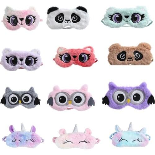1PCS Cartoon Bird Panda Eye Mask Blackout Rest Sleep Comfortable Soft Padded Shade Cover Travel Relax Blindfold Nap Eye Patch