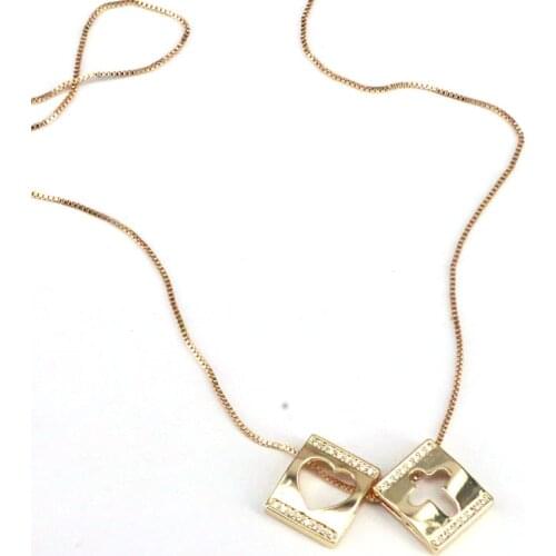 10Pcs CZ Micro Pave Hollow Cross and Heart Pendant necklace for women & Gift Necklace