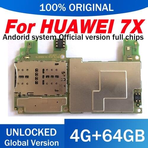 100% Original Replaced Clean Mainboard EMUI Logic Board Android OS With Full Chip For HUAWEI Honor 7X Motherboard BND-L21-64G-4G