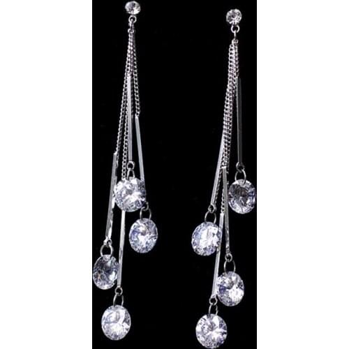 2021 NEW 925 silver Jewelry Authentic Austria teardrop shaped Tassel Earrings crystal from Swarovskis Ladies Fashion Earrings