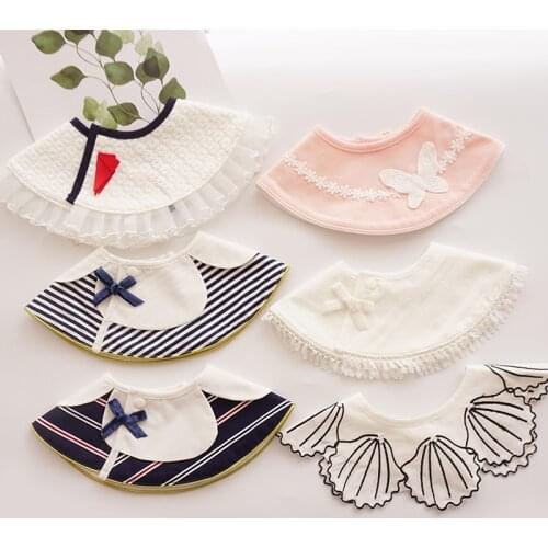 360 Baby Bib Decoration 0-1 Years Old Toddler Saliva Towel Fake Collar Soft Cotton Bibs